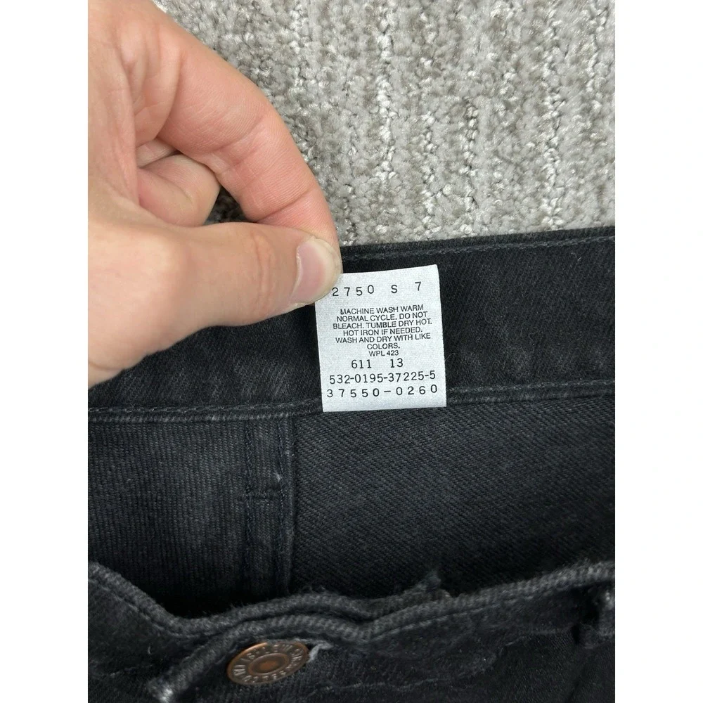 Vintage 90's LEVI'S 550 Black Relaxed Fit Denim Jean Shorts  Sz 11 Made In USA